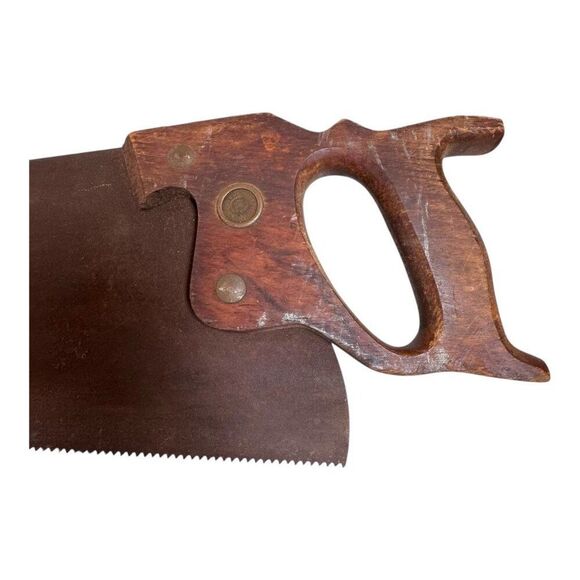 Vintage Warranted Superior Hand Saw Wooden Handle & Steel Blade Crafts Man Cave - Picture 3 of 7